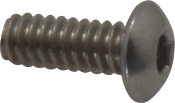 Value Collection - #10-24 UNC Hex Socket Drive, Button Screw - Grade 18-8 Stainless Steel, Uncoated, Fully Threaded, 1/2" Length Under Head - Apex Tool & Supply