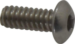 Value Collection - #10-24 UNC Hex Socket Drive, Button Screw - Grade 18-8 Stainless Steel, Uncoated, Fully Threaded, 1/2" Length Under Head - Apex Tool & Supply