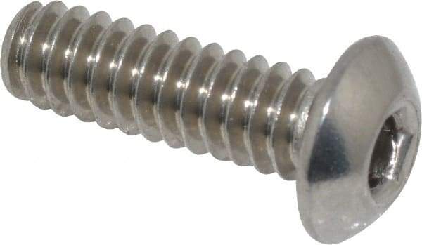 Value Collection - #10-24 UNC Hex Socket Drive, Button Screw - Grade 18-8 Stainless Steel, Uncoated, Fully Threaded, 5/8" Length Under Head - Apex Tool & Supply