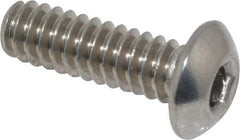 Value Collection - #10-24 UNC Hex Socket Drive, Button Screw - Grade 18-8 Stainless Steel, Uncoated, Fully Threaded, 5/8" Length Under Head - Apex Tool & Supply