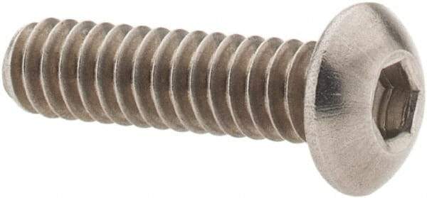 Value Collection - #10-24 UNC Hex Socket Drive, Button Screw - Grade 18-8 Stainless Steel, Uncoated, Fully Threaded, 3/4" Length Under Head - Apex Tool & Supply