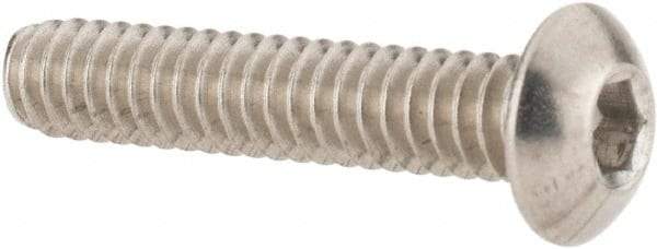 Value Collection - #10-24 UNC Hex Socket Drive, Button Screw - Grade 18-8 Stainless Steel, Uncoated, Fully Threaded, 1" Length Under Head - Apex Tool & Supply
