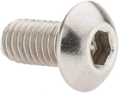 Value Collection - #10-32 UNF Hex Socket Drive, Button Screw - Grade 18-8 Stainless Steel, Uncoated, Fully Threaded, 3/8" Length Under Head - Apex Tool & Supply