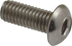 Value Collection - #10-32 UNF Hex Socket Drive, Button Screw - Grade 18-8 Stainless Steel, Uncoated, Fully Threaded, 1/2" Length Under Head - Apex Tool & Supply