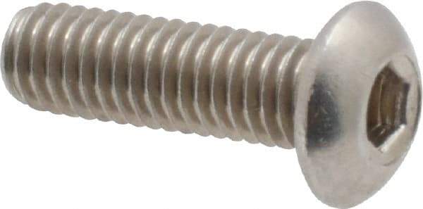 Value Collection - #10-32 UNF Hex Socket Drive, Button Screw - Grade 18-8 Stainless Steel, Uncoated, Fully Threaded, 5/8" Length Under Head - Apex Tool & Supply
