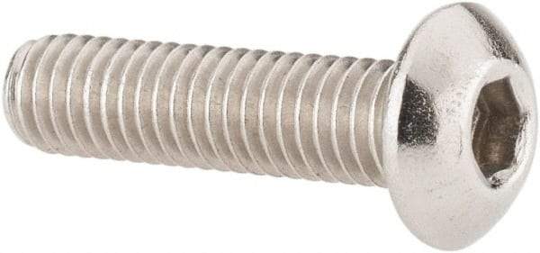 Value Collection - #10-32 UNF Hex Socket Drive, Button Screw - Grade 18-8 Stainless Steel, Uncoated, Fully Threaded, 3/4" Length Under Head - Apex Tool & Supply