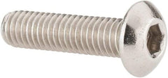 Value Collection - #10-32 UNF Hex Socket Drive, Button Screw - Grade 18-8 Stainless Steel, Uncoated, Fully Threaded, 3/4" Length Under Head - Apex Tool & Supply