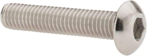 Value Collection - #10-32 UNF Hex Socket Drive, Button Screw - Grade 18-8 Stainless Steel, Uncoated, Fully Threaded, 1" Length Under Head - Apex Tool & Supply