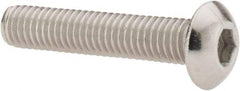 Value Collection - #10-32 UNF Hex Socket Drive, Button Screw - Grade 18-8 Stainless Steel, Uncoated, Fully Threaded, 1" Length Under Head - Apex Tool & Supply