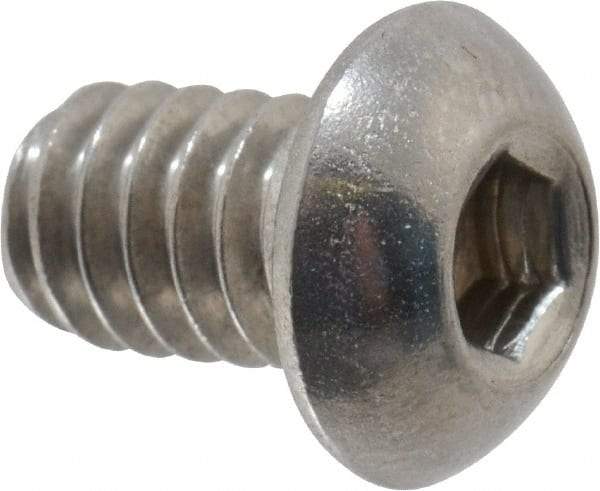 Value Collection - 1/4-20 UNC Hex Socket Drive, Button Screw - Grade 18-8 Stainless Steel, 3/8" Length Under Head - Apex Tool & Supply