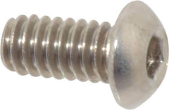 Value Collection - 1/4-20 UNC Hex Socket Drive, Button Screw - Grade 18-8 Stainless Steel, 1/2" Length Under Head - Apex Tool & Supply