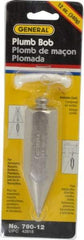 General - 4-1/2 Inch Long, 1 Inch Diameter Steel Plumb Bob - 12 Ounce - Apex Tool & Supply
