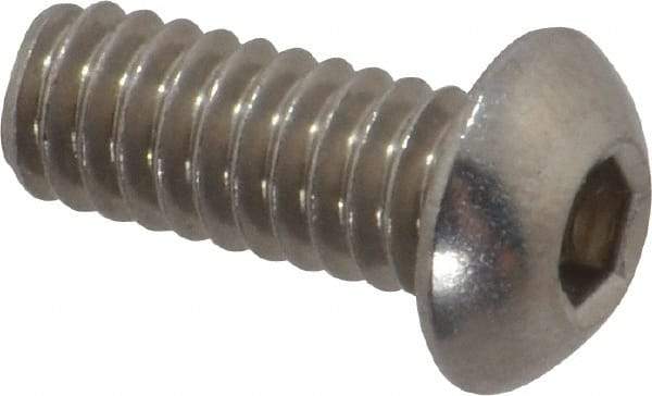 Value Collection - 1/4-20 UNC Hex Socket Drive, Button Screw - Grade 18-8 Stainless Steel, 5/8" Length Under Head - Apex Tool & Supply