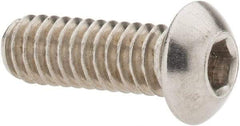 Value Collection - 1/4-20 UNC Hex Socket Drive, Button Screw - Grade 18-8 Stainless Steel, 3/4" Length Under Head - Apex Tool & Supply