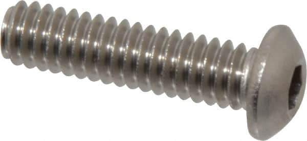 Value Collection - 1/4-20 UNC Hex Socket Drive, Button Screw - Grade 18-8 Stainless Steel, 1" Length Under Head - Apex Tool & Supply