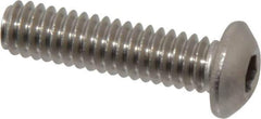 Value Collection - 1/4-20 UNC Hex Socket Drive, Button Screw - Grade 18-8 Stainless Steel, 1" Length Under Head - Apex Tool & Supply