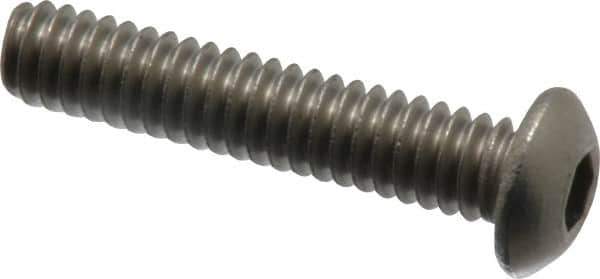 Value Collection - 1/4-20 UNC Hex Socket Drive, Button Screw - Grade 18-8 Stainless Steel, 1-1/4" Length Under Head - Apex Tool & Supply