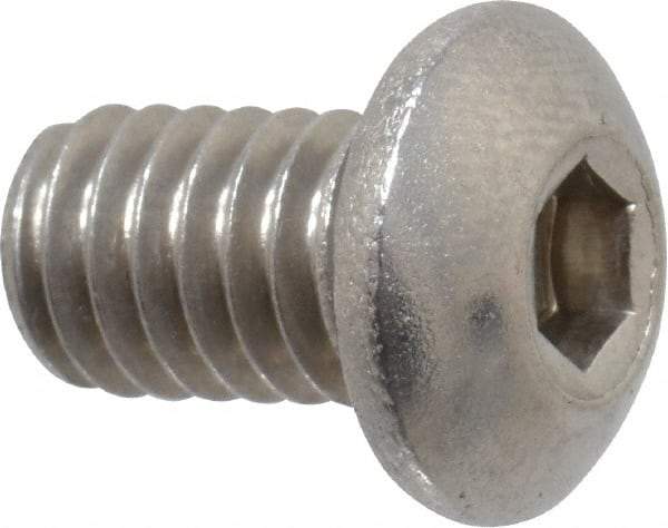 Value Collection - 5/16-18 UNC Hex Socket Drive, Button Screw - Grade 18-8 Stainless Steel, 1/2" Length Under Head - Apex Tool & Supply