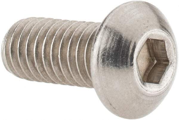 Value Collection - 5/16-18 UNC Hex Socket Drive, Button Screw - Grade 18-8 Stainless Steel, 3/4" Length Under Head - Apex Tool & Supply