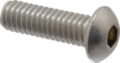 Value Collection - 5/16-18 UNC Hex Socket Drive, Button Screw - Grade 18-8 Stainless Steel, 1" Length Under Head - Apex Tool & Supply