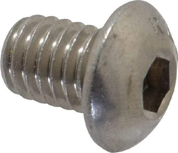 Value Collection - 3/8-16 UNC Hex Socket Drive, Button Screw - Grade 18-8 Stainless Steel, 1/2" Length Under Head - Apex Tool & Supply