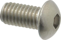 Value Collection - 3/8-16 UNC Hex Socket Drive, Button Screw - Grade 18-8 Stainless Steel, 3/4" Length Under Head - Apex Tool & Supply