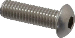Value Collection - 3/8-16 UNC Hex Socket Drive, Button Screw - Grade 18-8 Stainless Steel, 1-1/4" Length Under Head - Apex Tool & Supply