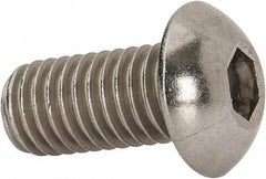 Value Collection - 1/2-13 UNC Hex Socket Drive, Button Screw - Grade 18-8 Stainless Steel, 1" Length Under Head - Apex Tool & Supply