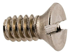 Value Collection - #4-40 UNC, 1/4" OAL Slotted Drive Machine Screw - Flat Head, Grade 18-8 Stainless Steel, Uncoated, Without Washer - Apex Tool & Supply