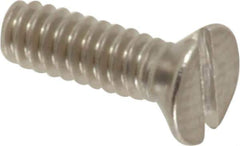 Value Collection - #4-40 UNC, 3/8" OAL Slotted Drive Machine Screw - Flat Head, Grade 18-8 Stainless Steel, Uncoated, Without Washer - Apex Tool & Supply