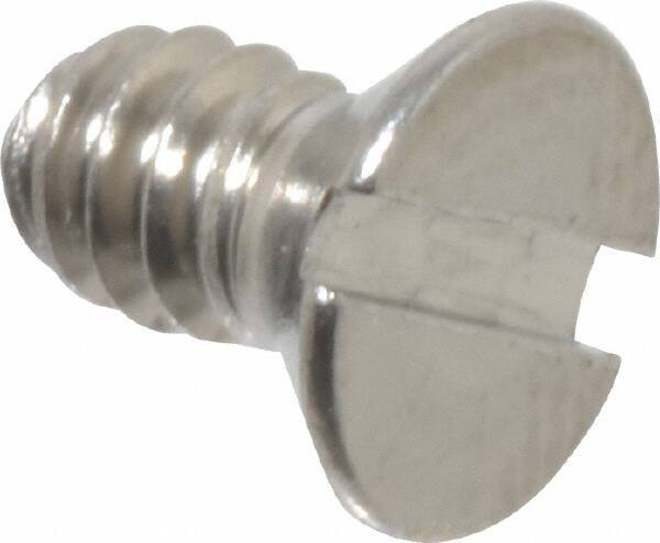 Value Collection - #6-32 UNC, 1/4" OAL Slotted Drive Machine Screw - Flat Head, Grade 18-8 Stainless Steel, Uncoated, Without Washer - Apex Tool & Supply