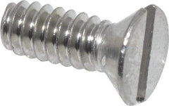Value Collection - #6-32 UNC, 3/8" OAL Slotted Drive Machine Screw - Flat Head, Grade 18-8 Stainless Steel, Uncoated, Without Washer - Apex Tool & Supply