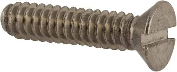 Value Collection - #6-32 UNC, 5/8" OAL Slotted Drive Machine Screw - Flat Head, Grade 18-8 Stainless Steel, Uncoated, Without Washer - Apex Tool & Supply