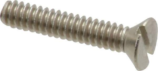 Value Collection - #6-32 UNC, 3/4" OAL Slotted Drive Machine Screw - Flat Head, Grade 18-8 Stainless Steel, Uncoated, Without Washer - Apex Tool & Supply