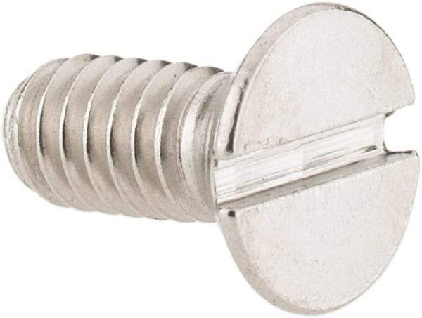 Value Collection - #8-32 UNC, 3/8" OAL Slotted Drive Machine Screw - Flat Head, Grade 18-8 Stainless Steel, Uncoated, Without Washer - Apex Tool & Supply
