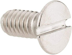 Value Collection - #8-32 UNC, 3/8" OAL Slotted Drive Machine Screw - Flat Head, Grade 18-8 Stainless Steel, Uncoated, Without Washer - Apex Tool & Supply