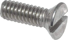 Value Collection - #8-32 UNC, 1/2" OAL Slotted Drive Machine Screw - Flat Head, Grade 18-8 Stainless Steel, Uncoated, Without Washer - Apex Tool & Supply