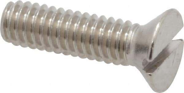 Value Collection - #8-32 UNC, 5/8" OAL Slotted Drive Machine Screw - Flat Head, Grade 18-8 Stainless Steel, Uncoated, Without Washer - Apex Tool & Supply