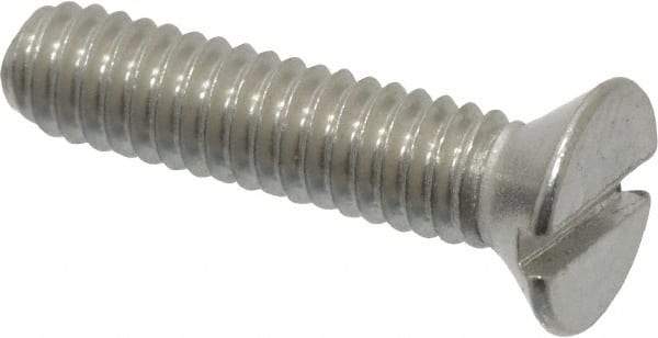 Value Collection - #8-32 UNC, 3/4" OAL Slotted Drive Machine Screw - Flat Head, Grade 18-8 Stainless Steel, Uncoated, Without Washer - Apex Tool & Supply