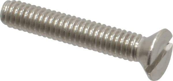 Value Collection - #8-32 UNC, 1" OAL Slotted Drive Machine Screw - Flat Head, Grade 18-8 Stainless Steel, Uncoated, Without Washer - Apex Tool & Supply