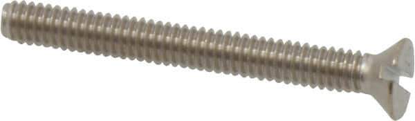 Value Collection - #8-32 UNC, 1-1/2" OAL Slotted Drive Machine Screw - Flat Head, Grade 18-8 Stainless Steel, Uncoated, Without Washer - Apex Tool & Supply