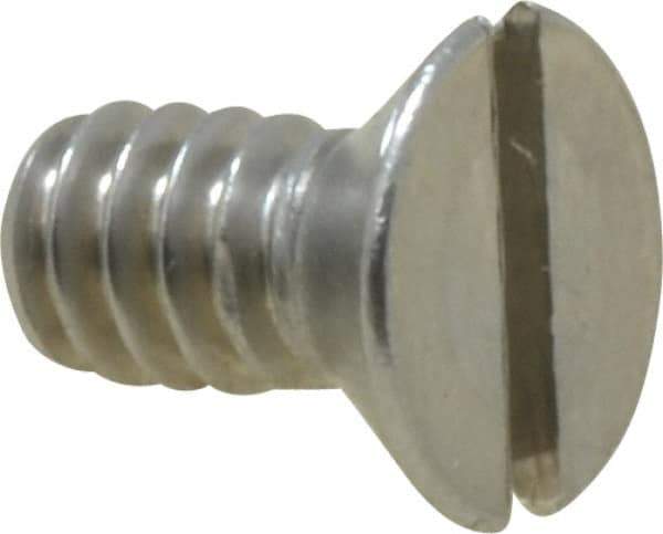 Value Collection - #10-24 UNC, 3/8" OAL Slotted Drive Machine Screw - Flat Head, Grade 18-8 Stainless Steel, Uncoated, Without Washer - Apex Tool & Supply