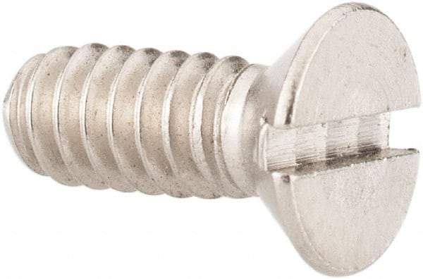 Value Collection - #10-24 UNC, 1/2" OAL Slotted Drive Machine Screw - Flat Head, Grade 18-8 Stainless Steel, Uncoated, Without Washer - Apex Tool & Supply