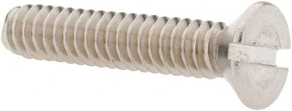 Value Collection - #10-24 UNC, 1" OAL Slotted Drive Machine Screw - Flat Head, Grade 18-8 Stainless Steel, Uncoated, Without Washer - Apex Tool & Supply
