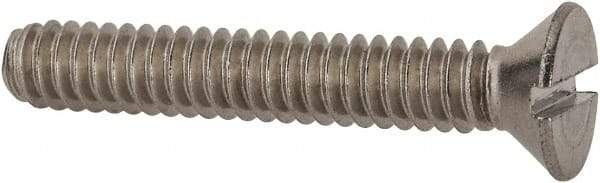 Value Collection - #10-24 UNC, 1-1/4" OAL Slotted Drive Machine Screw - Flat Head, Grade 18-8 Stainless Steel, Uncoated, Without Washer - Apex Tool & Supply