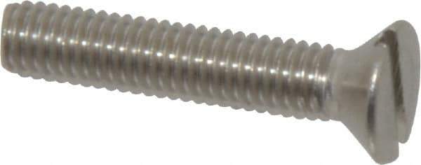 Value Collection - #10-32 UNF, 1" OAL Slotted Drive Machine Screw - Flat Head, Grade 18-8 Stainless Steel, Uncoated, Without Washer - Apex Tool & Supply