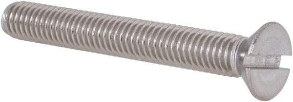 Value Collection - #10-32 UNF, 1-1/2" OAL Slotted Drive Machine Screw - Flat Head, Grade 18-8 Stainless Steel, Uncoated, Without Washer - Apex Tool & Supply