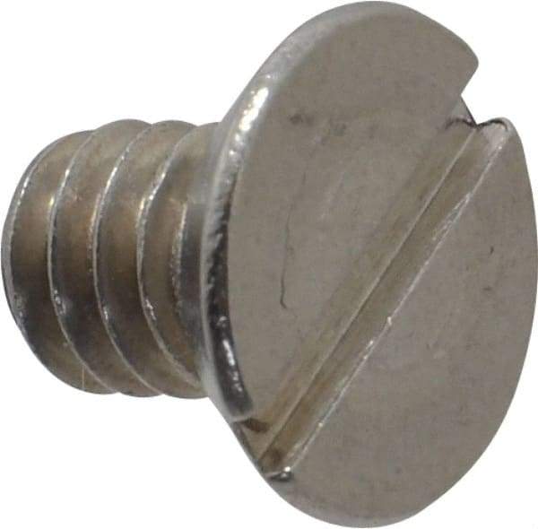Value Collection - 1/4-20 UNC, 3/8" OAL Slotted Drive Machine Screw - Flat Head, Grade 18-8 Stainless Steel, Uncoated, Without Washer - Apex Tool & Supply