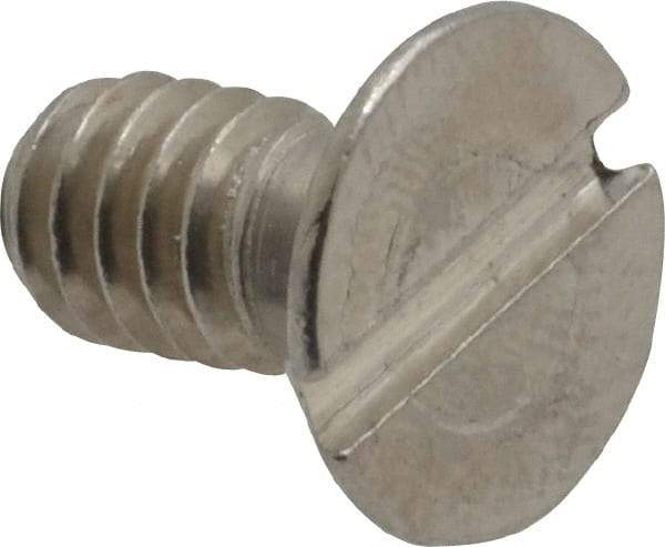 Value Collection - 1/4-20 UNC, 1/2" OAL Slotted Drive Machine Screw - Flat Head, Grade 18-8 Stainless Steel, Uncoated, Without Washer - Apex Tool & Supply