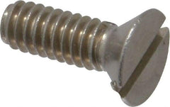 Value Collection - 1/4-20 UNC, 3/4" OAL Slotted Drive Machine Screw - Flat Head, Grade 18-8 Stainless Steel, Uncoated, Without Washer - Apex Tool & Supply